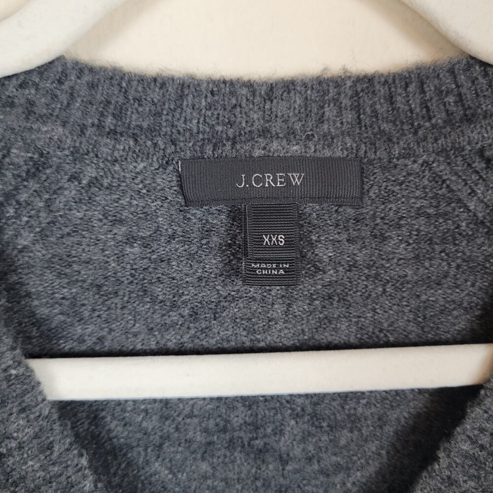 J. Crew Sweater XXS Gray Alpaca Wool Blend Yarn Soft Hi Low Casual Basic H3911 - Picture 3 of 7